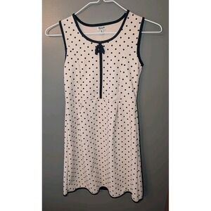 Ruum American Kid's Wear Girl's Black/Ivory Polka Dot Sleeveless Dress Med 10